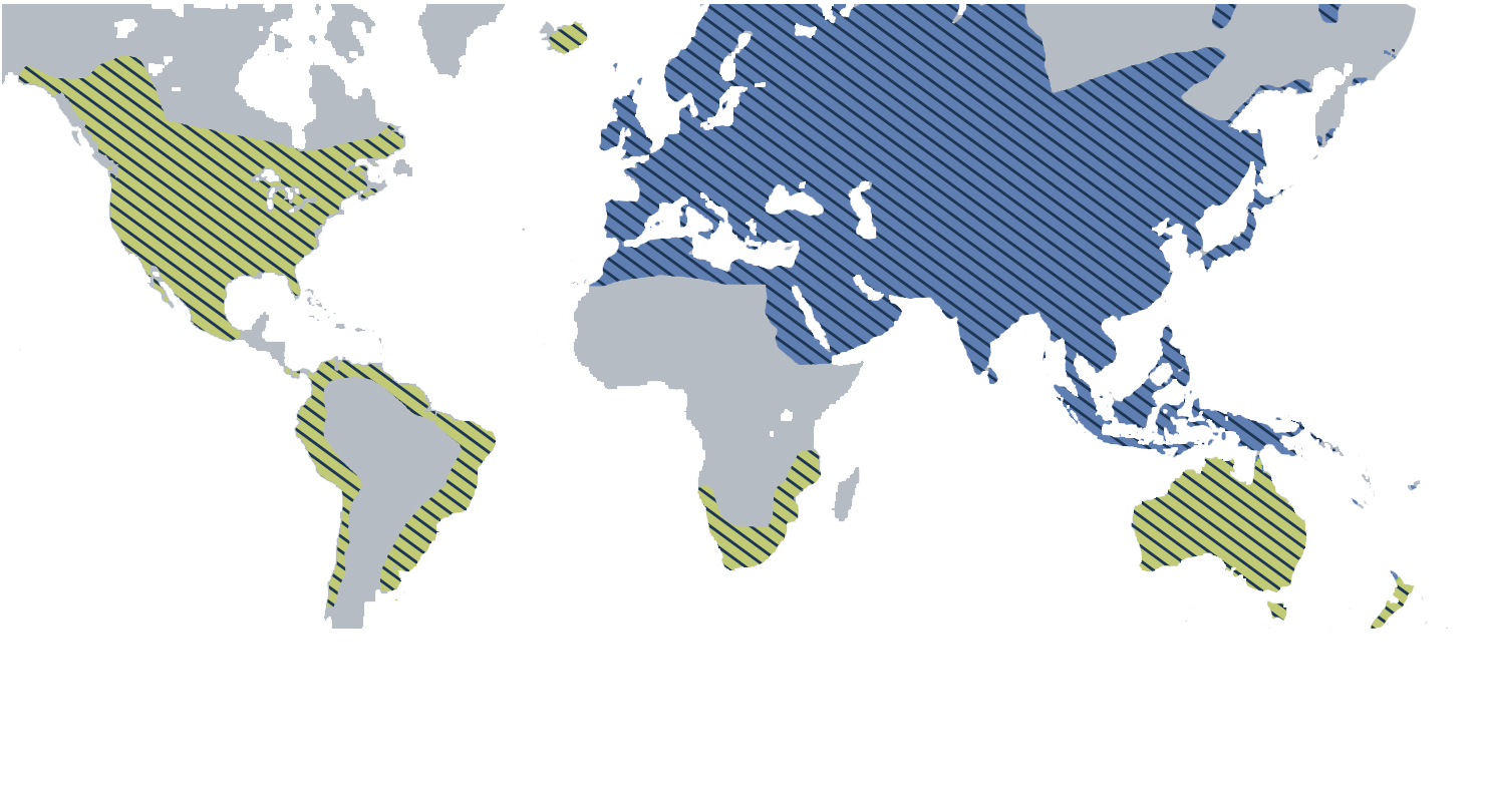 Global distribution of Mus musculus